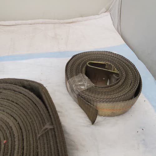 Military Green Canvas Cargo Tie-Down Strap Lot - Thumbnail 3