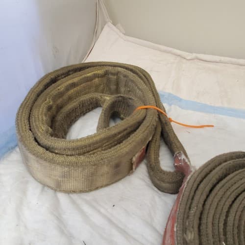 Military Green Canvas Cargo Tie-Down Strap Lot - Thumbnail 2