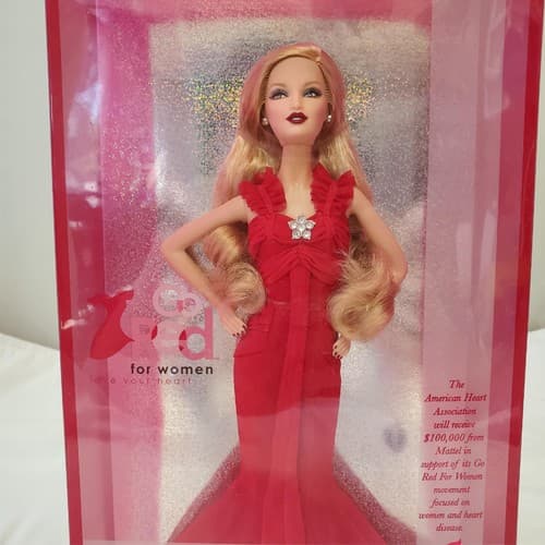 Barbie 2007 - Go Red for Women American Heart Association Pink Label - Thumbnail 3