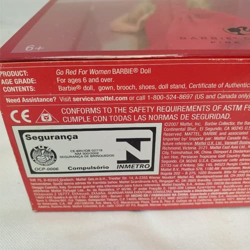 Barbie 2007 - Go Red for Women American Heart Association Pink Label - Thumbnail 6