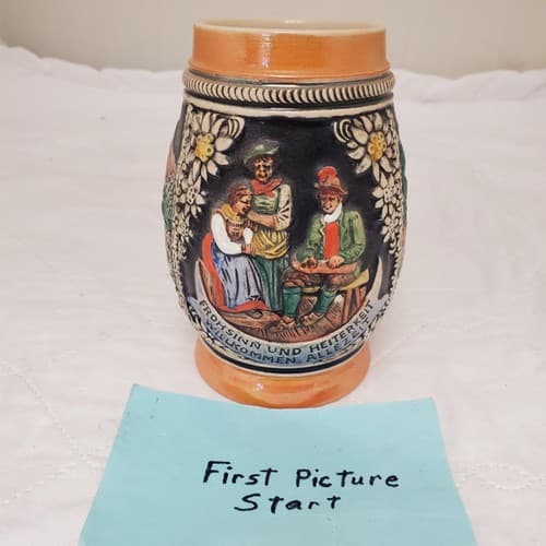 Frohsinn Und Heiterkeit Willkommen Allezeit E. Bay Germany Stein without Lid - Image 1