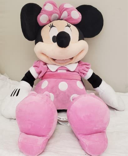 Disney Store Minnie Mouse Plush Pink Polka Dots Doll - Thumbnail 3