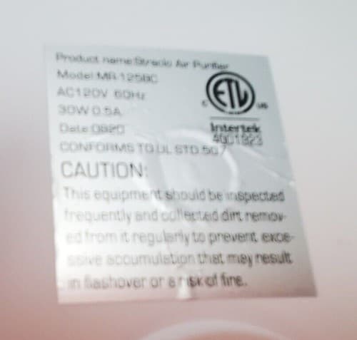 STRACLO MR-125BC Air Purifier H13 3-Stage HEPA Filtration System White - Thumbnail 7