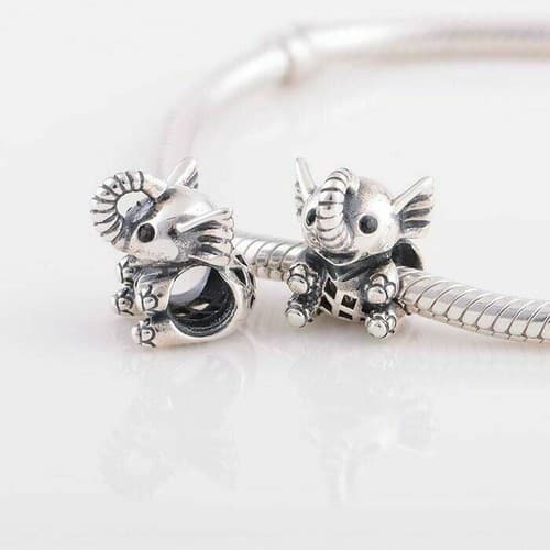 Openwork Elephant Sterling Silver European Charm - Image 1