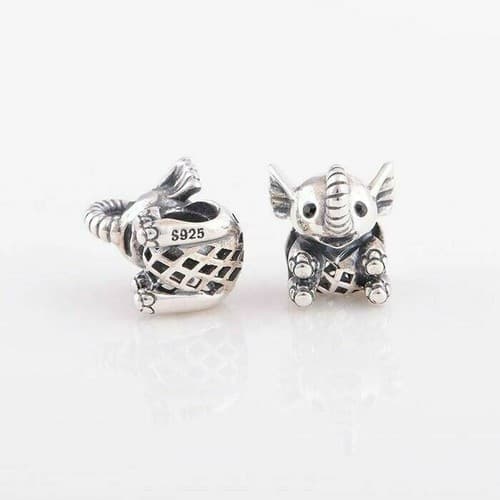 Openwork Elephant Sterling Silver European Charm - Thumbnail 5