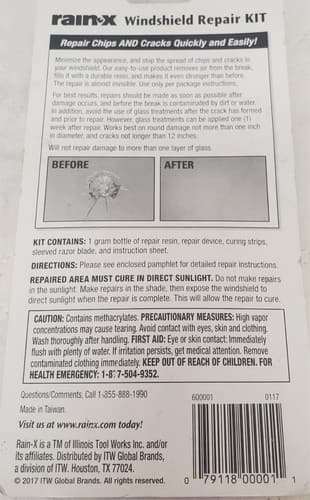 Rain-X 600001 Windshield Easy Durable Repair Kit - Thumbnail 4