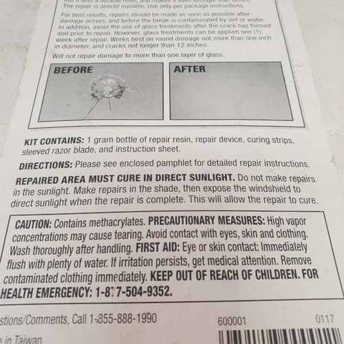 Rain-X 600001 Windshield Easy Durable Repair Kit - Thumbnail 6