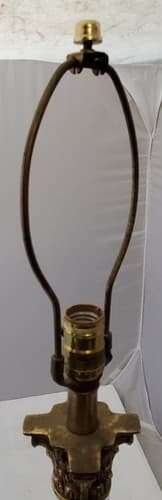 Vintage Brass Clear Crystal Mid Century Modern Electric Table Lamp Light - Thumbnail 8