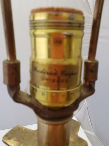 Vintage Brass Clear Crystal Mid Century Modern Electric Table Lamp Light - Thumbnail 6