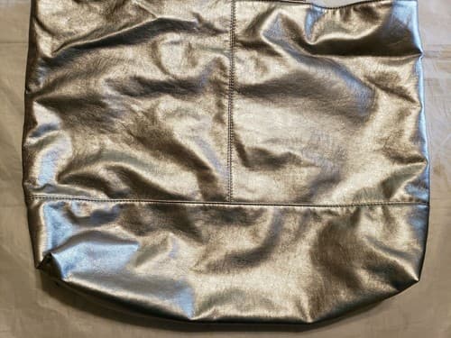 Used Saks Fifth Avenue Silver Color Tote Women Bag & Handbag. - Thumbnail 2