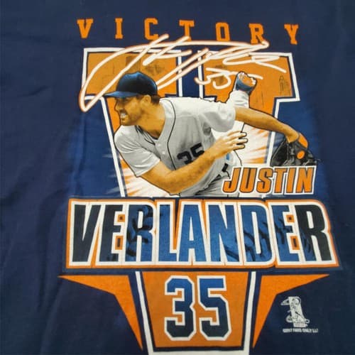 Justin Verlander Victory Men’s Blue Shirt Size 2XL - Thumbnail 2