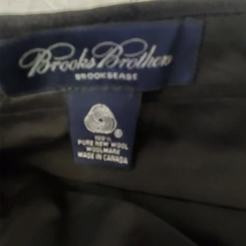 Brooks Brothers Brookwood Charcoal Dress Pants Mens 100% Wool - Thumbnail 3