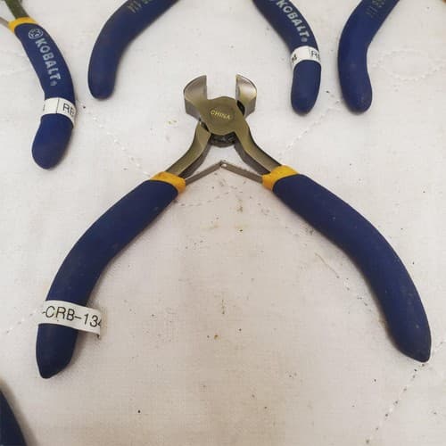 Lot of 4 Kobalt Chrome Nickel Jewelry Pliers with Dipped Handles LOT-665 - Thumbnail 7