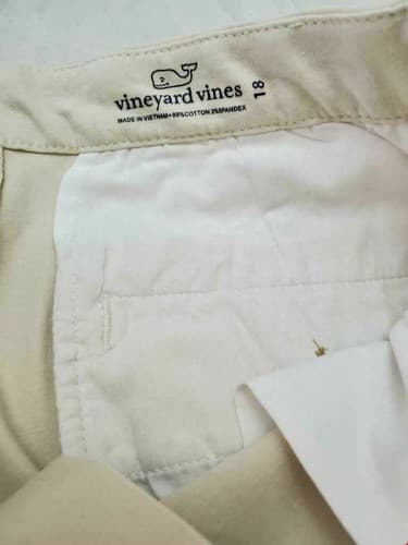 Vineyard Vines by Shep and Ian Off White Mens Breaker Chino Shorts Size 18 - Thumbnail 2