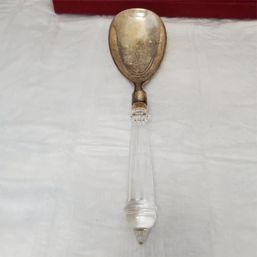 International Silver Company 24% Lead Crystal Handle Serving Fork - Thumbnail 3