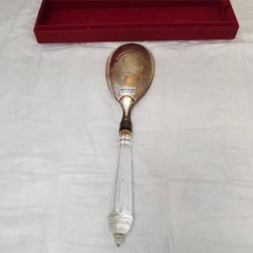 International Silver Company 24% Lead Crystal Handle Serving Fork - Thumbnail 4