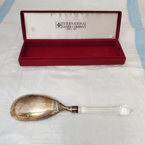 International Silver Company 24% Lead Crystal Handle Serving Fork - Thumbnail 5