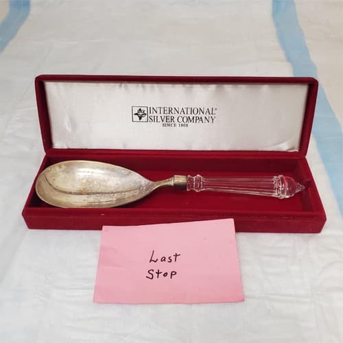 International Silver Company 24% Lead Crystal Handle Serving Fork - Thumbnail 6