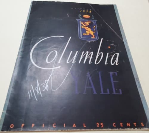 FOOTBALL Columbia vs. Yale GAME Official Program October, 1 1938 - Image 1