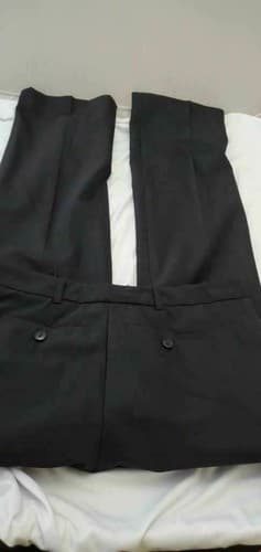 Men's Black Size Large Straight Leg Regular Dress Pants - Thumbnail 2