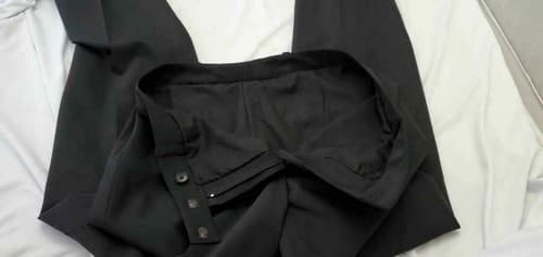 Men's Black Size Large Straight Leg Regular Dress Pants - Thumbnail 3