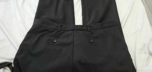 Men's Black Size Large Straight Leg Regular Dress Pants - Thumbnail 4