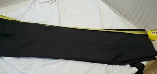 Men's Black Size Large Straight Leg Regular Dress Pants - Thumbnail 8