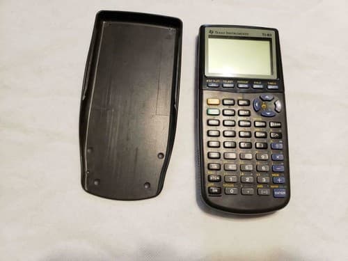 Texas Instruments TI-83 Graphing Calculator Black W/ Slide Cover Tested Working - Image 1