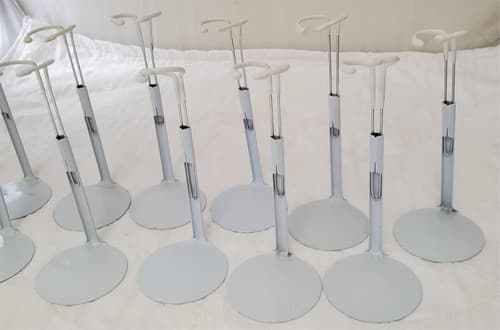 Lot of 13 Assorted White Adjustable Doll Stands - Thumbnail 3
