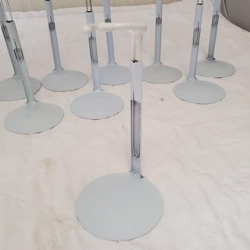 Lot of 13 Assorted White Adjustable Doll Stands - Thumbnail 7