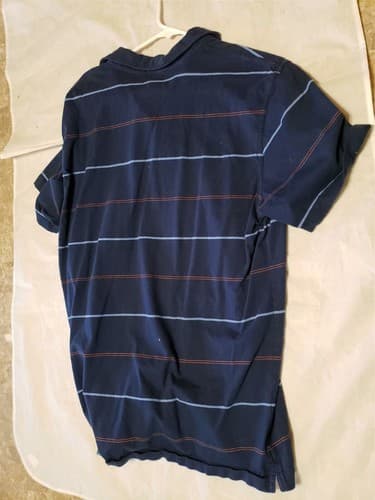 Banana Republic Mens Short Sleeve Collared Polo Shirts Blue Stripes Size XL - Thumbnail 3