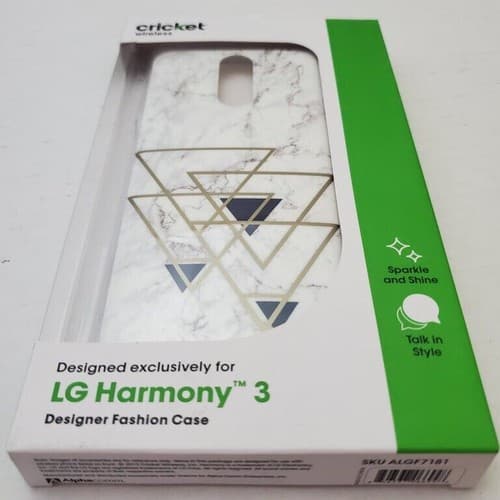 Cricket Wireless LG Harmony 3 Rugged Protective Case Designer Fashion - White - Image 1