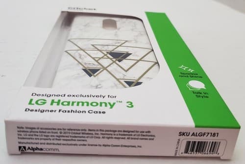 Cricket Wireless LG Harmony 3 Rugged Protective Case Designer Fashion - White - Thumbnail 2