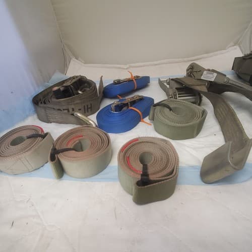 Adjustable Cam Buckle Tie Down Green/Blue Canvas Cargo Lashing Travel Strap - Thumbnail 5