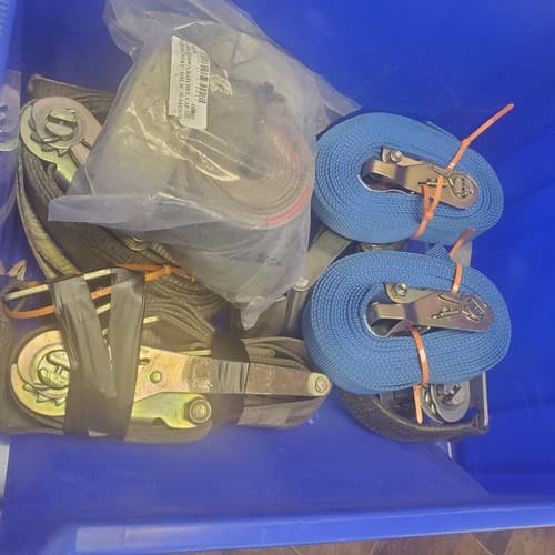 Adjustable Cam Buckle Tie Down Green/Blue Canvas Cargo Lashing Travel Strap - Thumbnail 7