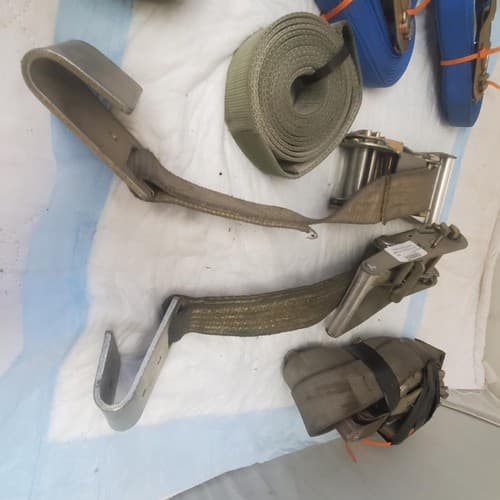 Adjustable Cam Buckle Tie Down Green/Blue Canvas Cargo Lashing Travel Strap - Thumbnail 4