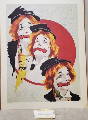 Bingo By Rino Maddaloni Signed Numbered Vintage Print Clown Art - Image 1