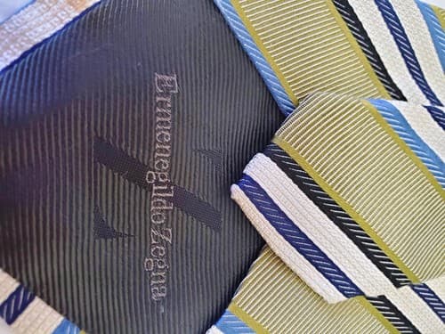 Ermenegildo Zegna 100% Silk Men's Neck Tie Dry Clean Only - Thumbnail 4