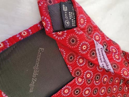 Vintage Ermenegildo Zegna 100% Silk Men's Tie - Thumbnail 5