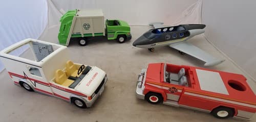 Playmobil Rescue Ambulance, City Life Airplane, Recycle Truck Toy - Image 1
