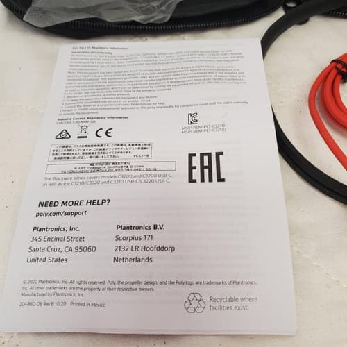 Plantronics C3200 Blackwire USB Headset with USB Adapter Case - Thumbnail 5