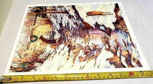 Christmas Morning Art Print Deer and Train Station By Ken Harris - Thumbnail 5