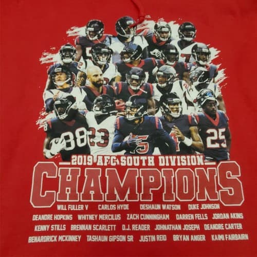 Houston Texans NFL 2019 AFC South Division Champions Hoodie Hooded Coat - Thumbnail 2