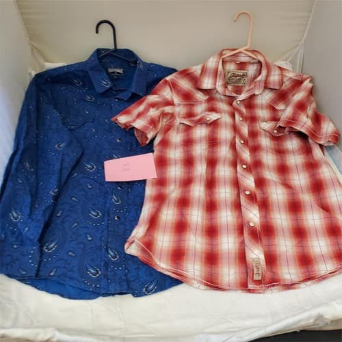 Rafter Short Sleeve & Panhandle Long Sleeve Shirts Blue and Red Size Medium - Thumbnail 9