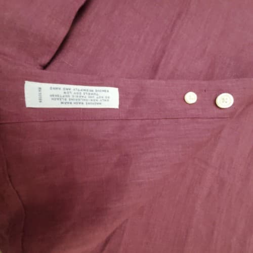 Brooks Brothers Men's Button Down Shirt Size Medium Burgundy Shoulder Epaulets - Thumbnail 2