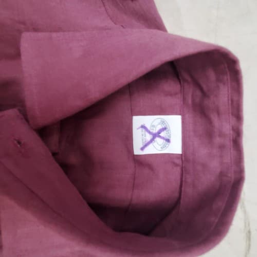 Brooks Brothers Men's Button Down Shirt Size Medium Burgundy Shoulder Epaulets - Thumbnail 5