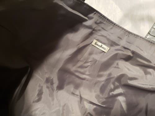 Neiman Marcus Pattern Faux Leather Shoulder Tote Snap Shopper Silver Women Bag - Thumbnail 3