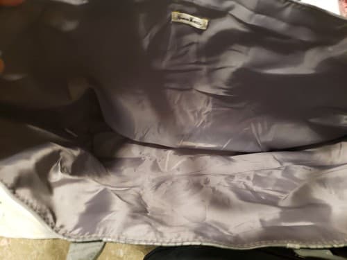 Neiman Marcus Pattern Faux Leather Shoulder Tote Snap Shopper Silver Women Bag - Thumbnail 4