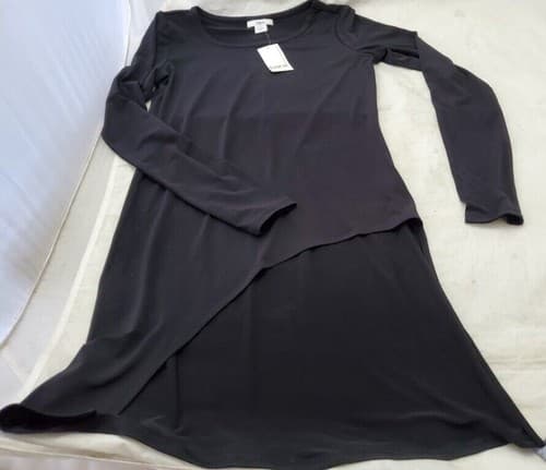 Lot X 2 Bar III Womens Long Sleeve Round Neck Black/Gray Long Wrap Dress Size XS - Thumbnail 3