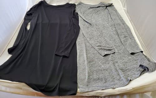 Lot X 2 Bar III Womens Long Sleeve Round Neck Black/Gray Long Wrap Dress Size XS - Thumbnail 6